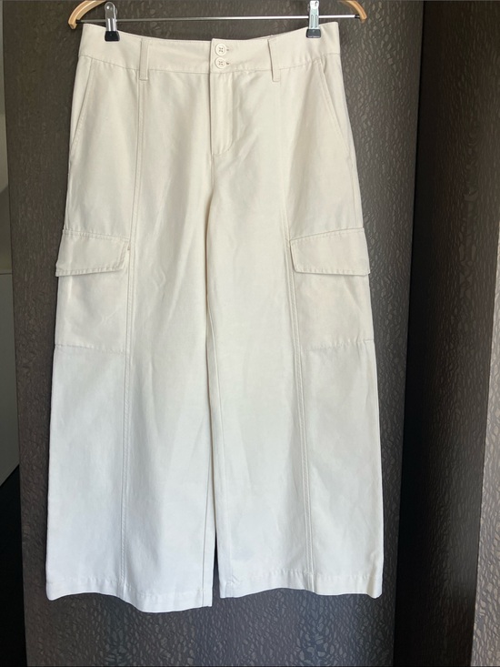 Sanctuary Pants - SANCTUARY Standard Surplus Cream Wide-Leg Cropped Cargo Pants Women’s 29